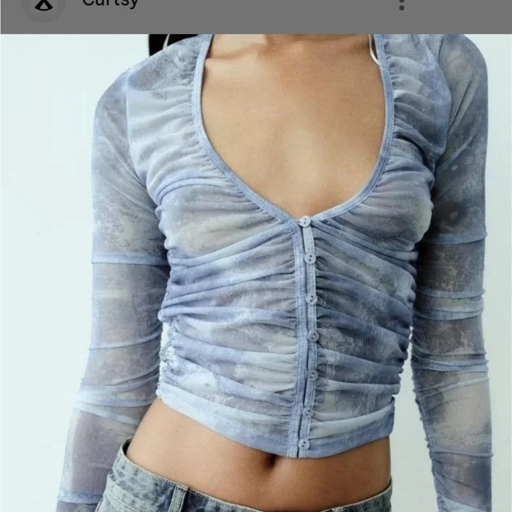 ZARA MESH RUCHED TOP